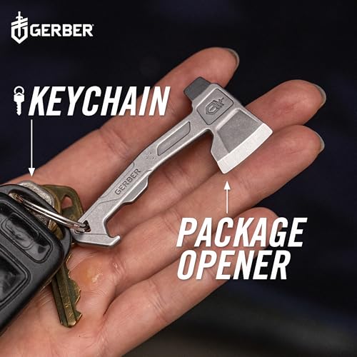 Gerber Hatchet 3-in-1 EDC Keychain Multitool, Bottle Opener, Silver - color: Silver