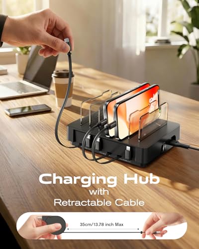 SooPii HomeHub H1 60W Charging Station for Multiple Devices, Black - color: Black