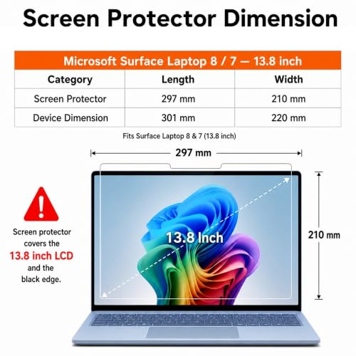 Megoo Screen Protector for Microsoft Surface Laptop 8/7 13.8 Inch - size: Surface Laptop 13.8"