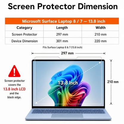 Megoo Screen Protector for Microsoft Surface Laptop 8/7 13.8 Inch - size: Surface Laptop 13.8"
