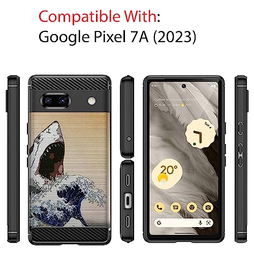 Case Compatible with Google Pixel 7A (2023) / Pixel 7A Case - Soft Fitted Flexible TPU Cover Shock Protection (Shark Wave)