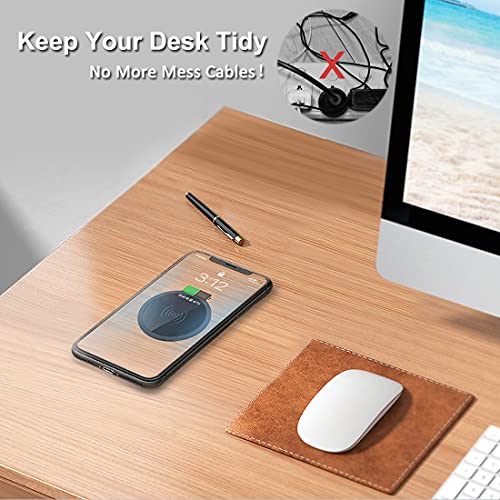 15W Fast Wireless Charging Station Pad Compatible with iPhone 16/16e/16 Pro/16 Pro Max 16 15 14 13 12 11 Series Samsung Galaxy S25 S24 S23 S22 S21 Note 20 (Desk Wireless Charging)