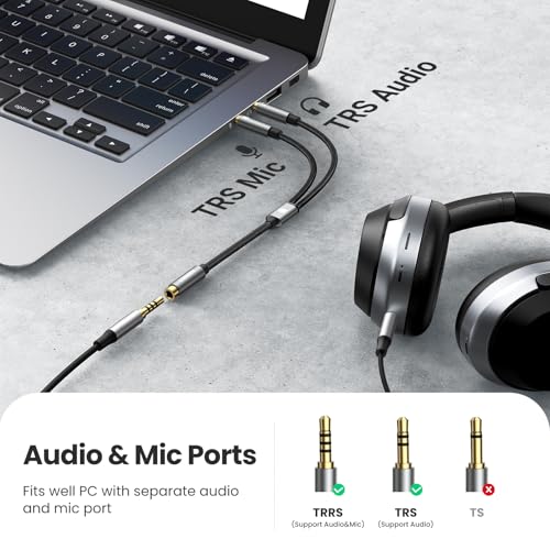 UGREEN Headphone Splitter for Computer 3.5mm Female to 2 Dual 3.5mm Male