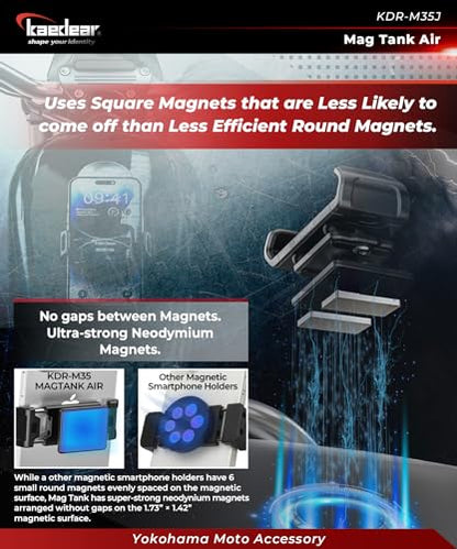 Kaedear Magnetic Motorcycle Phone Mount, Vibration Dampener, KDR-M35J - color: Black / Vibration Absorption Mount