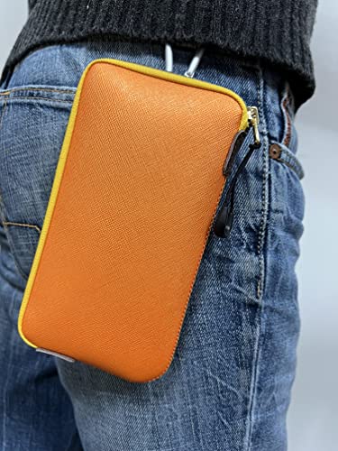 OneJoy Neoprene Phone Pouch, Lightweight Protective Cellphone Sleeve with Large Zipper Opening, Inner Pocket, Thermal Insulated, Durable Cell Phone Carrier for iPhone & Smartphones [ Orange ] - color: Orange