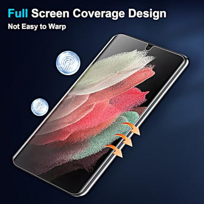 3 Pack Screen Protector for Samsung Galaxy S21 Ultra [Not Glass], Support Fingerprint Unlock Flexible TPU Film, Touch Sensitive, Anti-Scratch, Full Coverage - size: Samsung Galaxy S21 Ultra