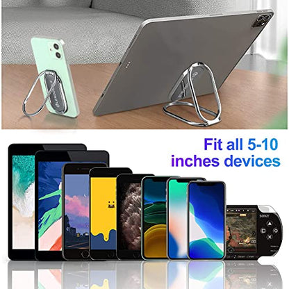 Phone Ring Holder Finger Kickstand, Foldable Cell Phone Stand, Silver - color: Adhesive- Silver