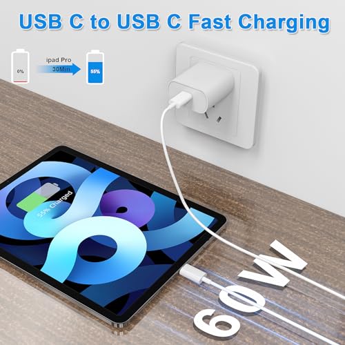 USB C to USB C Cable 4-Pack [1+3+6+10FT], 60W PD Fast Charging Cord for iPhone 17 16 15 Pro Max Plus, iPad Pro Air, MacBook, Samsung Galaxy S26 S25 S24, Switch