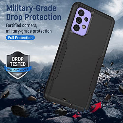 for Samsung A53 5G Case, Galaxy A53 5G Case with Screen Protector,Full Body Protection Durable Rubber Cover Phone Case for Samsung Galaxy A53 5G,Black - color: 2 Black