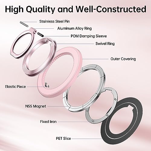 SYNCWIRE for MagSafe Phone Grip, Magnetic Phone Ring Holder - color: Light Pink