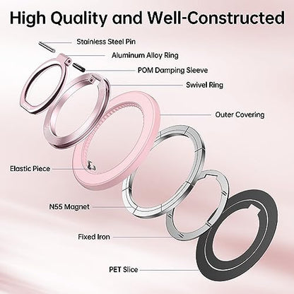 SYNCWIRE for MagSafe Phone Grip, Magnetic Phone Ring Holder - color: Light Pink