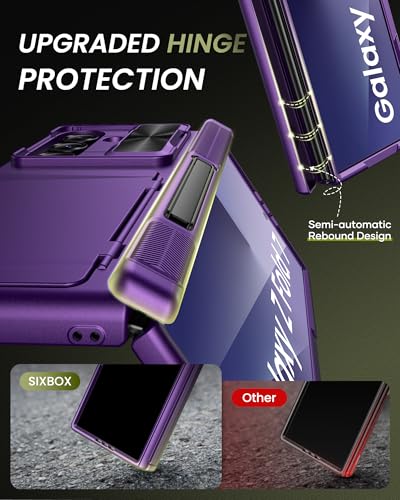for Samsung Galaxy Z Fold 7 Case, Card Holder & Stand, Dark Purple - color: Dark Purple-Z