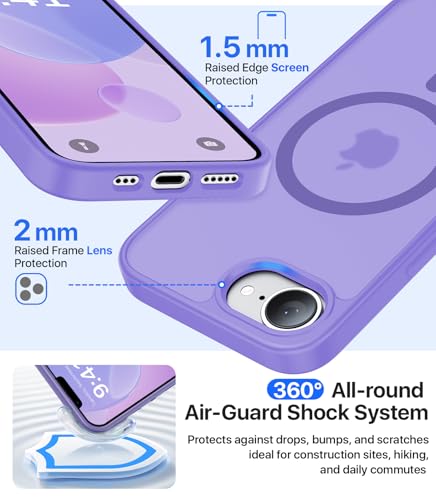 Eastinbox Magnetic iPhone 17e & 16e Case, Matte Case, Lightpurple | Shockproof, Compatible with MagSafe, Military-Grade Protection, Anti-Yellowing, Phone Case for iPhone 17 e/16 e 6.1" - color: Light Purple