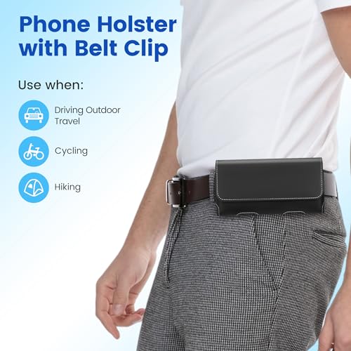 Gcepls Universal Cowhide Leather Phone Holster with Belt Clip Compatible with Samsung Galaxy S25 Ultra,S24 Ultra, S23 Ultra,S22 Ultr,S21 Ultra,S20 Ultra(Black, X-Large, Fit Thin Case On) - color: Black, size: X-Large(6.89x3.55x0.71”)