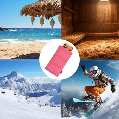 Thermal Phone Case Prevent OVERHEATING in The Sun, Cellphone Pouch for Camping Prevents Freezing, Extends Battery Life, Outdoor Warm Cover Bags for iPhone,Samsung Galaxy (Pink) - color: Pink