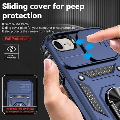 SunStory Compatible with iPhone SE 2022/2020/3rd/2rd / 6/7/8 Case with HD Screen Protector & Slide Camera Cover & Kickstand, [Military-Grade] Phone Case for iPhone SE 2020/2022/6/7/8 (Blue) - color: Blue