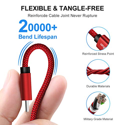 CLEEFUN Extra Long USB A USB C Cable 26ft, USB to USB C Power Cable 26 Foot - color: Red, size: 26ft