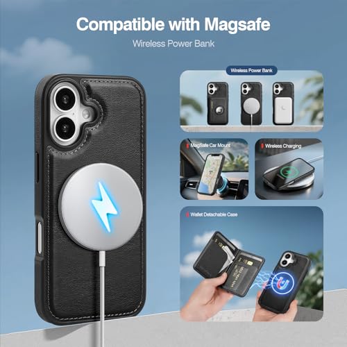 Antsturdy Compatible with MagSafe iPhone 17 Wallet Case,Black - color: Black, size: iPhone 17 - 6.3"