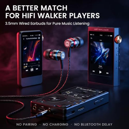HIFI WALKER A2 Wired Earbuds, 3.5mm Hi-Fi in-Ear Headphones, Aluminum Shell - size: 3.5mm No Mic