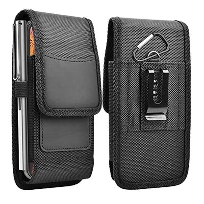 Njjex Cell Phone Holster Belt Clip for Samsung S25 Ultra iPhone 17 Pro Max | Nylon, Belt Clip for Galaxy S26 S25 Ultra S24 S23 A17 A16 A15 iPhone 17 Pro Max 16 15 16E Air card holder, pouch, for men