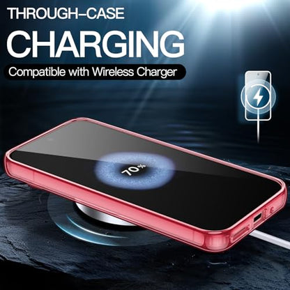JETech Case for Google Pixel 9/9 Pro, Anti-Yellowing, Peony | Shockproof Protection, Scratch Resistant Hard PC Back, Durable Transparent TPU Bumper - color: Peony, size: Pixel 9/9 Pro