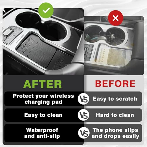 BestEvMod Wireless Charger Mat Non Slip for 2026+ Hyundai Ioniq 9 S SE SEL - color: Black, size: 26+ I9 S SE SEL
