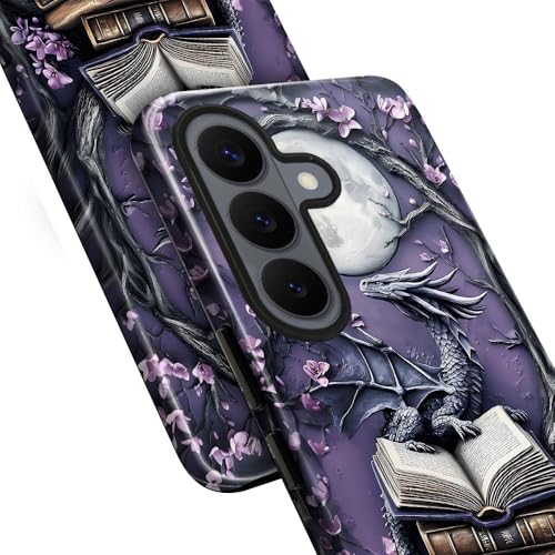 Case for Samsung Galaxy S26,Camera Protection Soft Glossy Phone Case - Purple Dragon Moon Book - color: Purple Dragon Moon Book, size: Samsung Galaxy S26