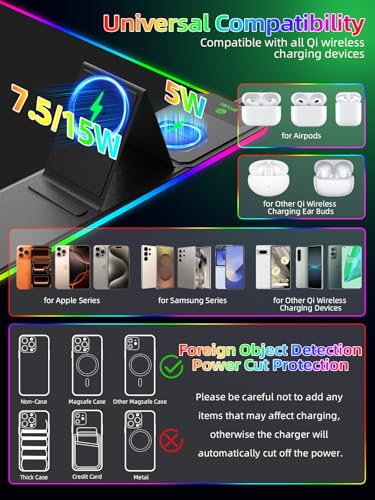 Mouse Pad with Foldable Phone Holder & Wireless Charger, XXL RGB Gaming Mousepad 31.5"x15.8" Large Desk Mat for Keyboard, Black Desk Pad with Dual Qi Charging Station | 11 Colors 5 Modes | Waterproof - color: Black-Right Phone Holder-31.5"x15.8"