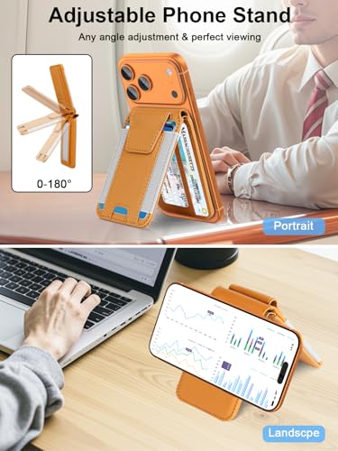 for MagSafe Wallet Works with Apple Find My, Strongest Magnetic Wallet - color: Orange