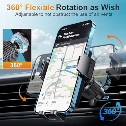 DOLYOFG Car Phone Holder Vent [Thick Cases Friendly] Phone Mount for Car Air Vent 360° Rotate Hands Free Cell Phone Holder for Car Automobile Cradle for All iPhone Android Smartphone - style: new model