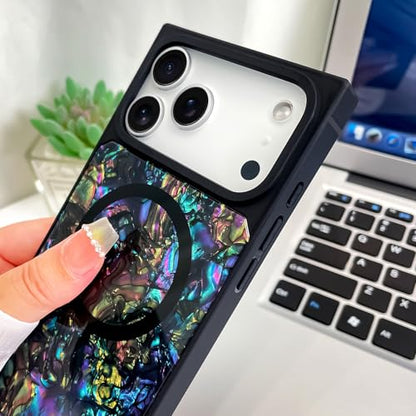 AIGOMARA Magnetic Rectangle for iPhone 17 Pro Max Case, Abalone Shell - color: Abalone, size: iPhone 17 Pro Max