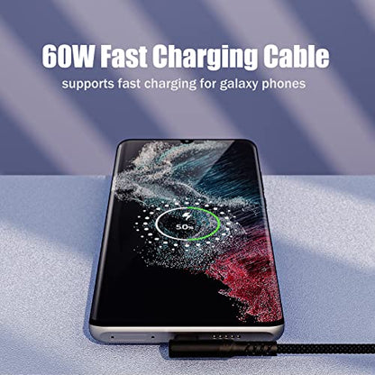 USB C Cable 10ft, USB A to USB C 90° Long Cable Fast Charging - color: Black, size: 10ft