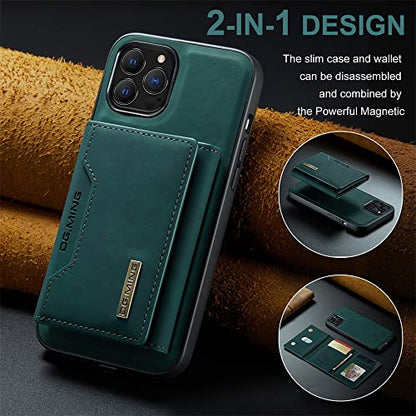 Leather Wallet Phone Cases Compatible with iPhone 14 Pro Max Case with Card Holder Men 6.7'' 2 in 1 Detachable Back Cover (Green, IP 14 Pro Max) - color: Green, size: IP 14 Pro Max