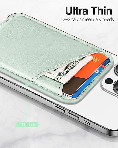 Miroddi for MagSafe Wallet, Ultra-Thin Magnetic Wallet with 2 Card Slots | RFID Blocking, No More Falling, Strongest Magnetic Card Holder for iPhone 17/16/15/14/13/12 Series & Pixel 10 Series, Green - color: Green