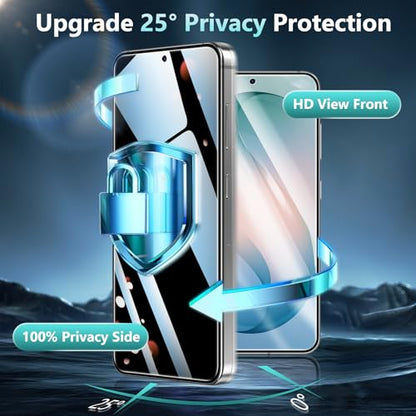 2 Pack for Samsung Galaxy S26 Plus Privacy Screen Protector Glass | Fingerprint Unlocking, 25° Anti Spy Tempered Glass, Full Coverage, Case Friendly, Easy Installation - size: Galaxy S26 Plus