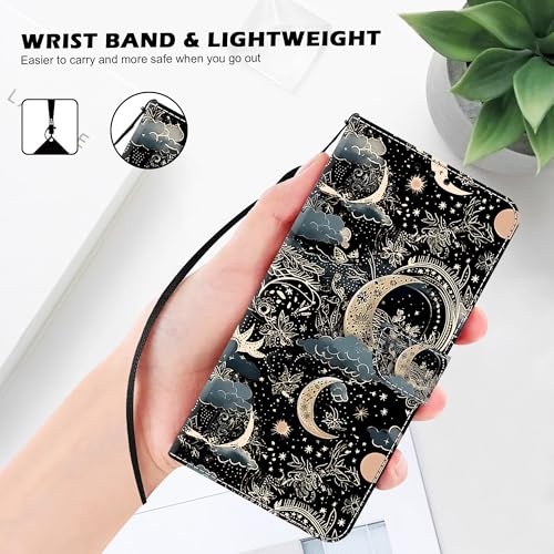 Wallet Case for iPhone 17 Pro Max 6.9” 2025, PU Leather with Magnetic Closure and Card Slots/Holder Cover Case, Moon - color: Moon, size: iPhone 17 Pro Max