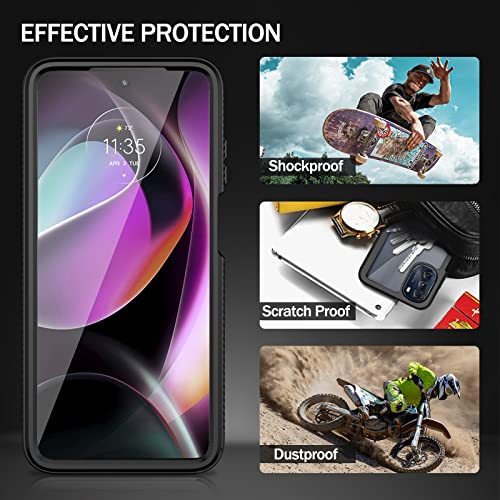 Compatible with Moto G 5G 2022 Case, Built in Screen Protector Full Body Shockproof Slim Fit Bumper Protective Phone Cover for G 5G 2022-Black/Clear - size: Moto G 5G 2022