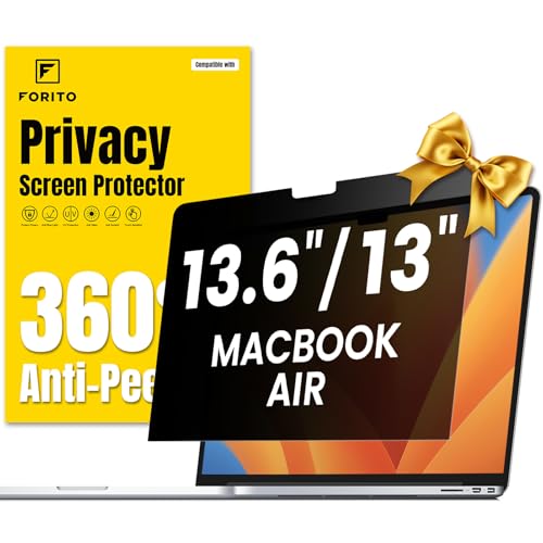 F FORITO 360° Privacy Screen Protector Compatible with MacBook Air 13.6 inch (2022-2025, M2, M3, M4), Anti Peeping and Anti Glare Laptop Privacy Screen Shield - size: for MacBook Air 13.6" (2022-2025, M2,M3,M4)
