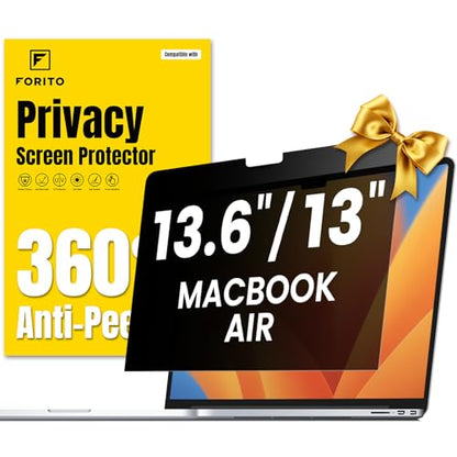 F FORITO 360° Privacy Screen Protector Compatible with MacBook Air 13.6 inch (2022-2025, M2, M3, M4), Anti Peeping and Anti Glare Laptop Privacy Screen Shield - size: for MacBook Air 13.6" (2022-2025, M2,M3,M4)