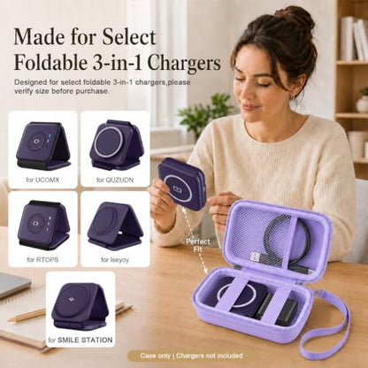ANKHOH Travel Case for Iseyyox/for QUZUDN/for RTOPS 3 in 1 Wireless Charger - color: Light Purple
