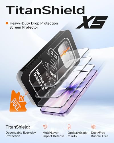 SMARTDEVIL 3 Pack Screen Protector for iPhone 17, Optical Clear 9H Tempered Glass, 2X Impact Resistance, Anti-Fingerprint Coating, SmartPull Box Bubble-Free Install