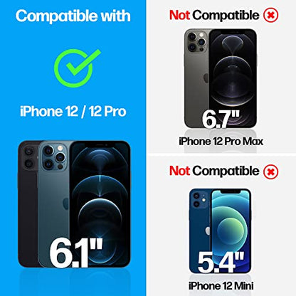 Power Theory Designed for iPhone 12/iPhone 12 Pro Screen Protector Tempered Glass [9H Hardness], Easy Install Kit, 99% HD Bubble Free Clear, Case Friendly, Anti-Scratch, 2 Pack - size: iPhone 12 & 12 Pro [2-Pack]