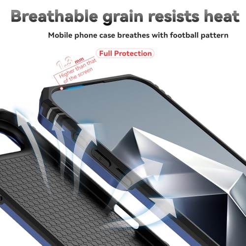 for iPhone Air Case, with Slide Camera Cover HD Screen Protector [Military Grade 16ft. Drop Tested] Ring Holder Kickstand Protective Phone Case for Apple iPhone Air 2025, Navy Blue - color: Navy Blue w/ Slide Camera 2nd gen. Military Grade