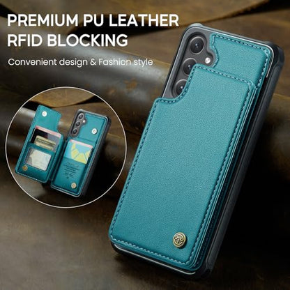 Kowauri for Samsung Galaxy S23 FE Case, PU Leather Wallet Case for Women Men with RFID Blocking Card Holder Slot Magnetic Closure Shockproof Protective Phone Cover for Samsung Galaxy S23 FE,Teal - color: Teal