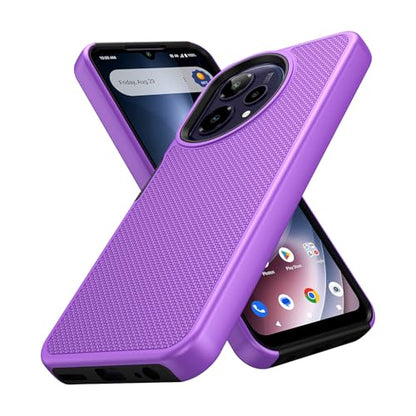 for Cricket Icon Plus 2026 (Plus Version Only) /AT&T Verge 2 Case with Tempered Glass Screen Protector,Dual Layer Heavy Duty Shockproof Protection (Purple) - color: Purple