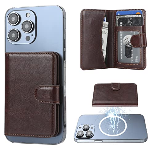 Bocasal for MagSafe Card Wallet for iPhone, Brown - color: Brown