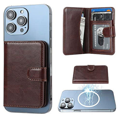 Bocasal for MagSafe Card Wallet for iPhone, Brown - color: Brown