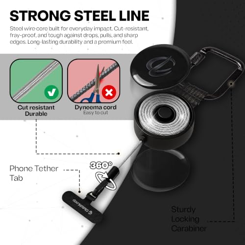 ClutchLoop Retractable Anti-Theft Phone Tether Lanyard Locking Carabiner
