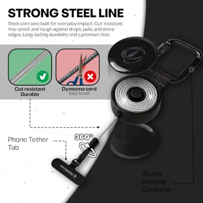 ClutchLoop Retractable Anti-Theft Phone Tether Lanyard Locking Carabiner