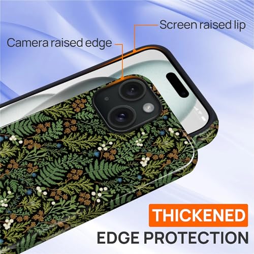 Case for iPhone 15 Plus, Shockproof Hybrid Protective Phone Case, Dual-Layer Drop Protection Anti-Scratch, Fern Leaf - color: Fern Leaf, size: iPhone 15 Plus